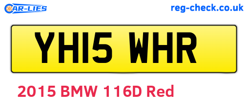 YH15WHR are the vehicle registration plates.