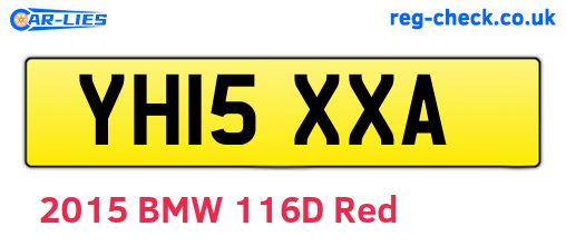 YH15XXA are the vehicle registration plates.