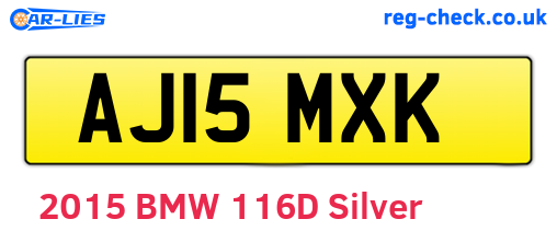 AJ15MXK are the vehicle registration plates.