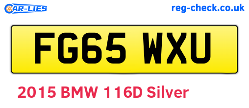 FG65WXU are the vehicle registration plates.
