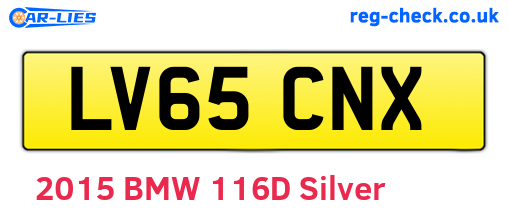 LV65CNX are the vehicle registration plates.