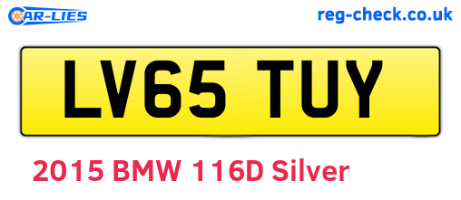 LV65TUY are the vehicle registration plates.