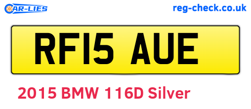 RF15AUE are the vehicle registration plates.
