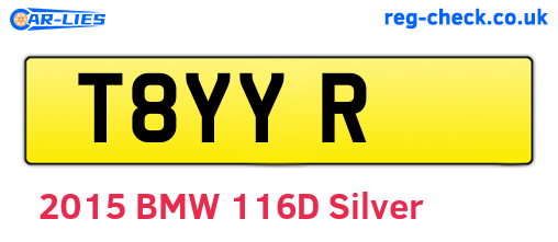 T8YYR are the vehicle registration plates.