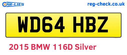 WD64HBZ are the vehicle registration plates.