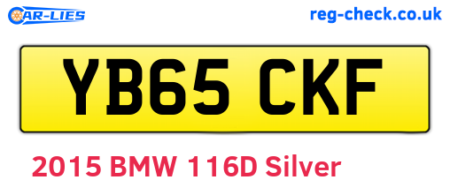 YB65CKF are the vehicle registration plates.