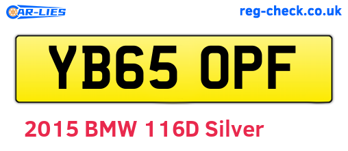 YB65OPF are the vehicle registration plates.