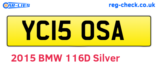 YC15OSA are the vehicle registration plates.