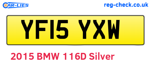 YF15YXW are the vehicle registration plates.