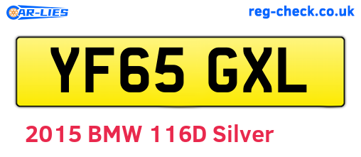 YF65GXL are the vehicle registration plates.