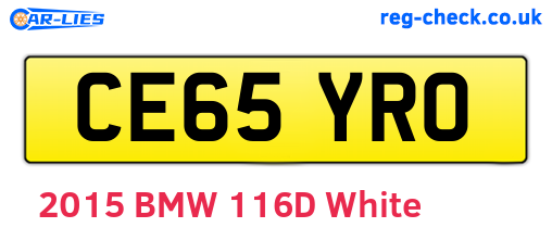 CE65YRO are the vehicle registration plates.