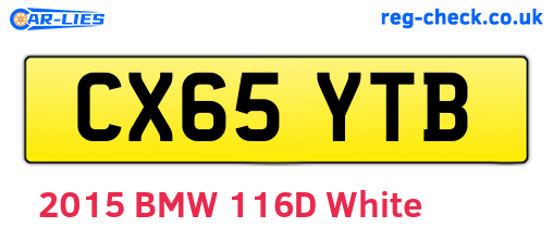 CX65YTB are the vehicle registration plates.