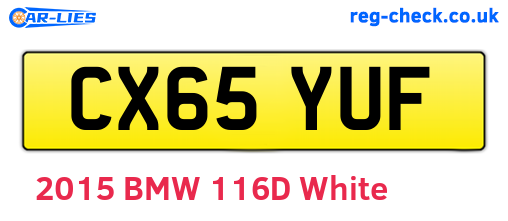 CX65YUF are the vehicle registration plates.