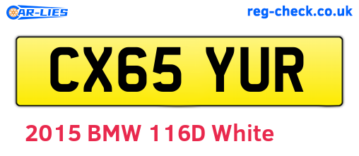 CX65YUR are the vehicle registration plates.