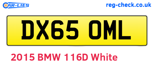 DX65OML are the vehicle registration plates.