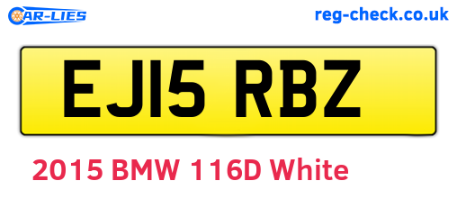 EJ15RBZ are the vehicle registration plates.