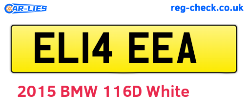 EL14EEA are the vehicle registration plates.
