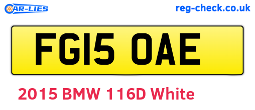 FG15OAE are the vehicle registration plates.