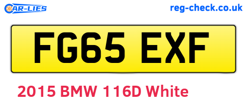 FG65EXF are the vehicle registration plates.