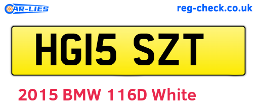 HG15SZT are the vehicle registration plates.