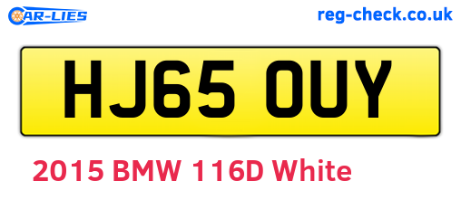 HJ65OUY are the vehicle registration plates.