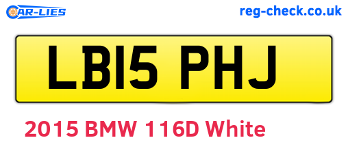 LB15PHJ are the vehicle registration plates.