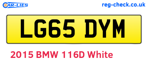 LG65DYM are the vehicle registration plates.