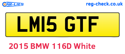 LM15GTF are the vehicle registration plates.