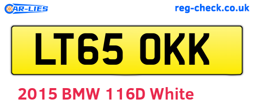 LT65OKK are the vehicle registration plates.
