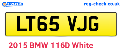 LT65VJG are the vehicle registration plates.