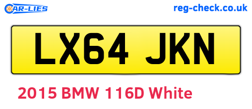 LX64JKN are the vehicle registration plates.