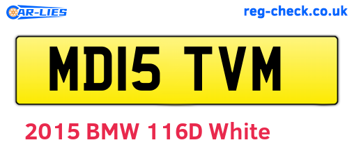 MD15TVM are the vehicle registration plates.