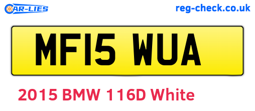 MF15WUA are the vehicle registration plates.