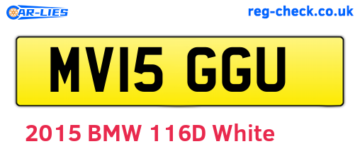MV15GGU are the vehicle registration plates.