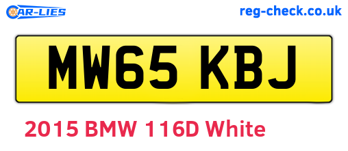 MW65KBJ are the vehicle registration plates.