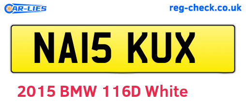 NA15KUX are the vehicle registration plates.