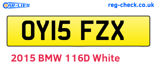 OY15FZX are the vehicle registration plates.