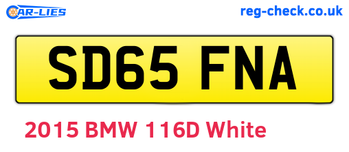 SD65FNA are the vehicle registration plates.