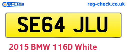 SE64JLU are the vehicle registration plates.