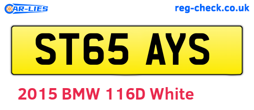 ST65AYS are the vehicle registration plates.
