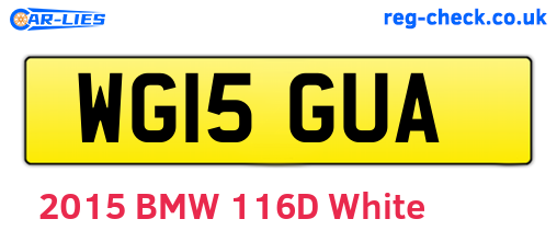 WG15GUA are the vehicle registration plates.