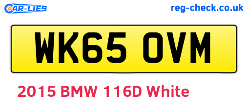 WK65OVM are the vehicle registration plates.