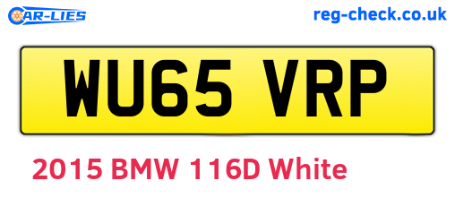 WU65VRP are the vehicle registration plates.