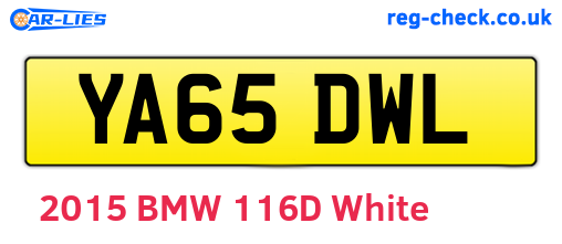 YA65DWL are the vehicle registration plates.