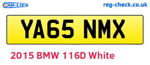 YA65NMX are the vehicle registration plates.