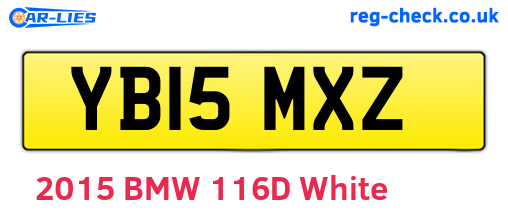 YB15MXZ are the vehicle registration plates.