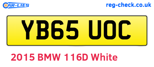 YB65UOC are the vehicle registration plates.