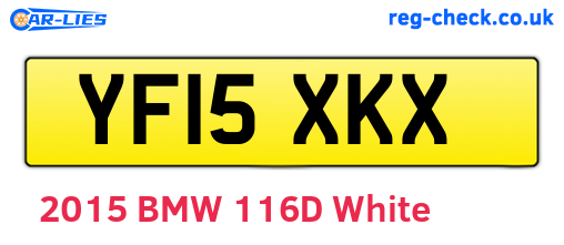 YF15XKX are the vehicle registration plates.