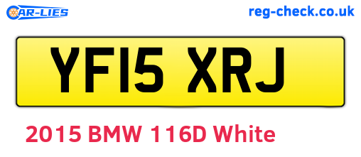 YF15XRJ are the vehicle registration plates.