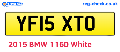 YF15XTO are the vehicle registration plates.